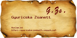 Gyuricska Zsanett névjegykártya